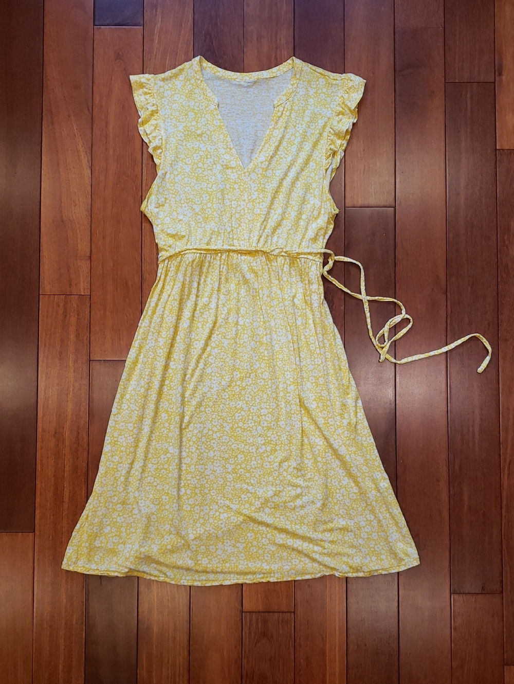 H&M Women's Medium Yellow Floral Summer Dress